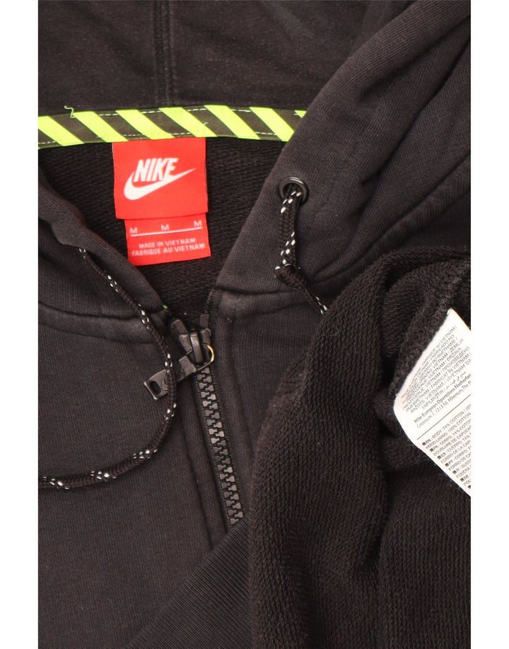 Felpa con cappuccio e zip oversize con grafica corta Nike da donna UK 14 medio nero