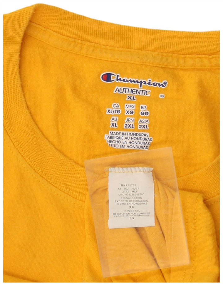T-shirt da uomo CHAMPION Top XL in cotone giallo