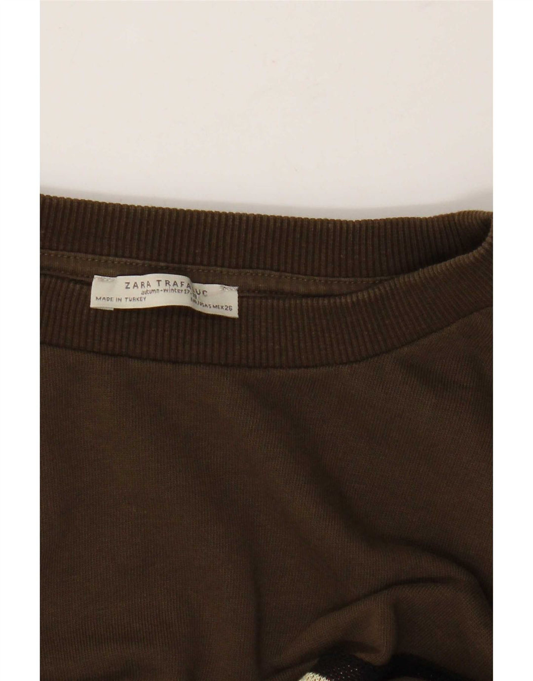 Felpa oversize da donna Zara, maglione UK 10, piccola kaki geometrica