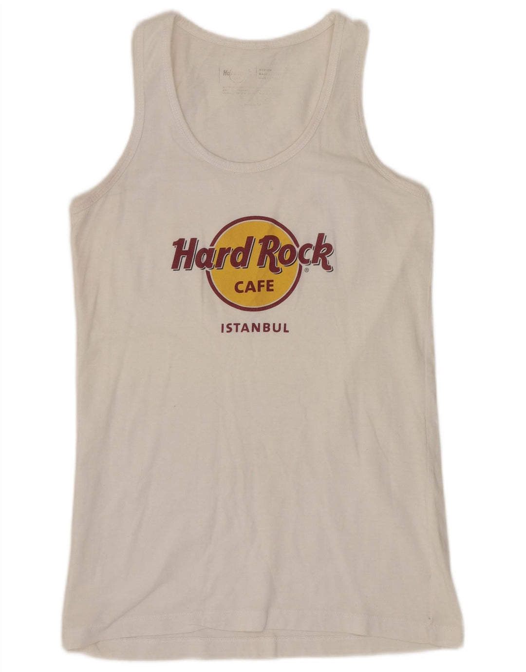 HARD ROCK CAFE Canotta grafica da donna Istanbul UK 12 Cotone bianco medio