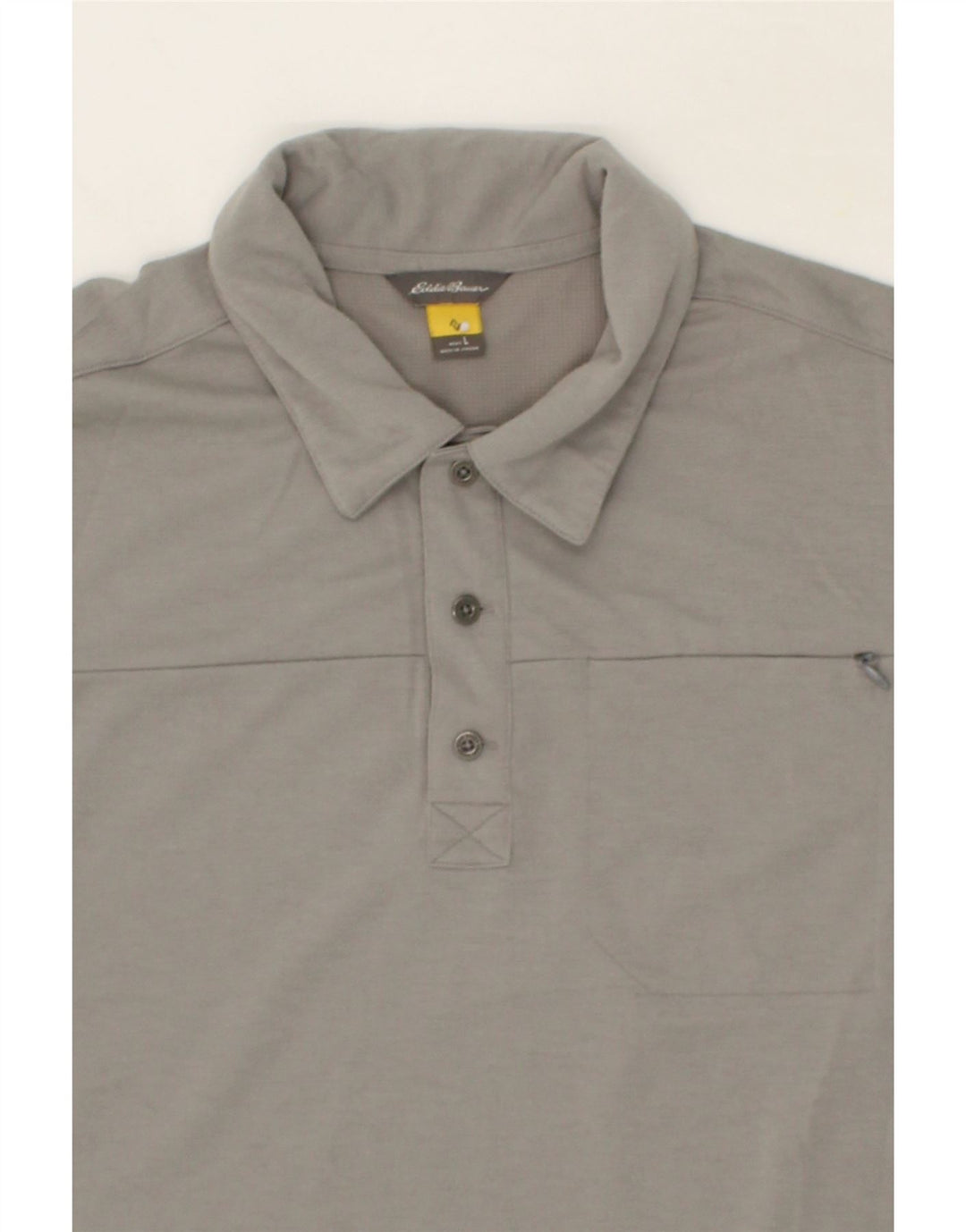 EDDIE BAUER Mens Polo Shirt Large Grey Cotton Vintage Eddie Bauer and Second-Hand Eddie Bauer from Messina Hembry 