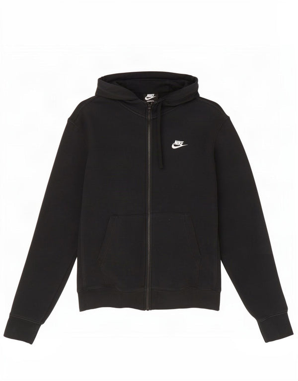 Felpa con cappuccio e zip Nike da uomo in cotone nero medio