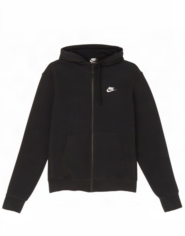 Felpa con cappuccio e zip Nike da uomo in cotone nero medio