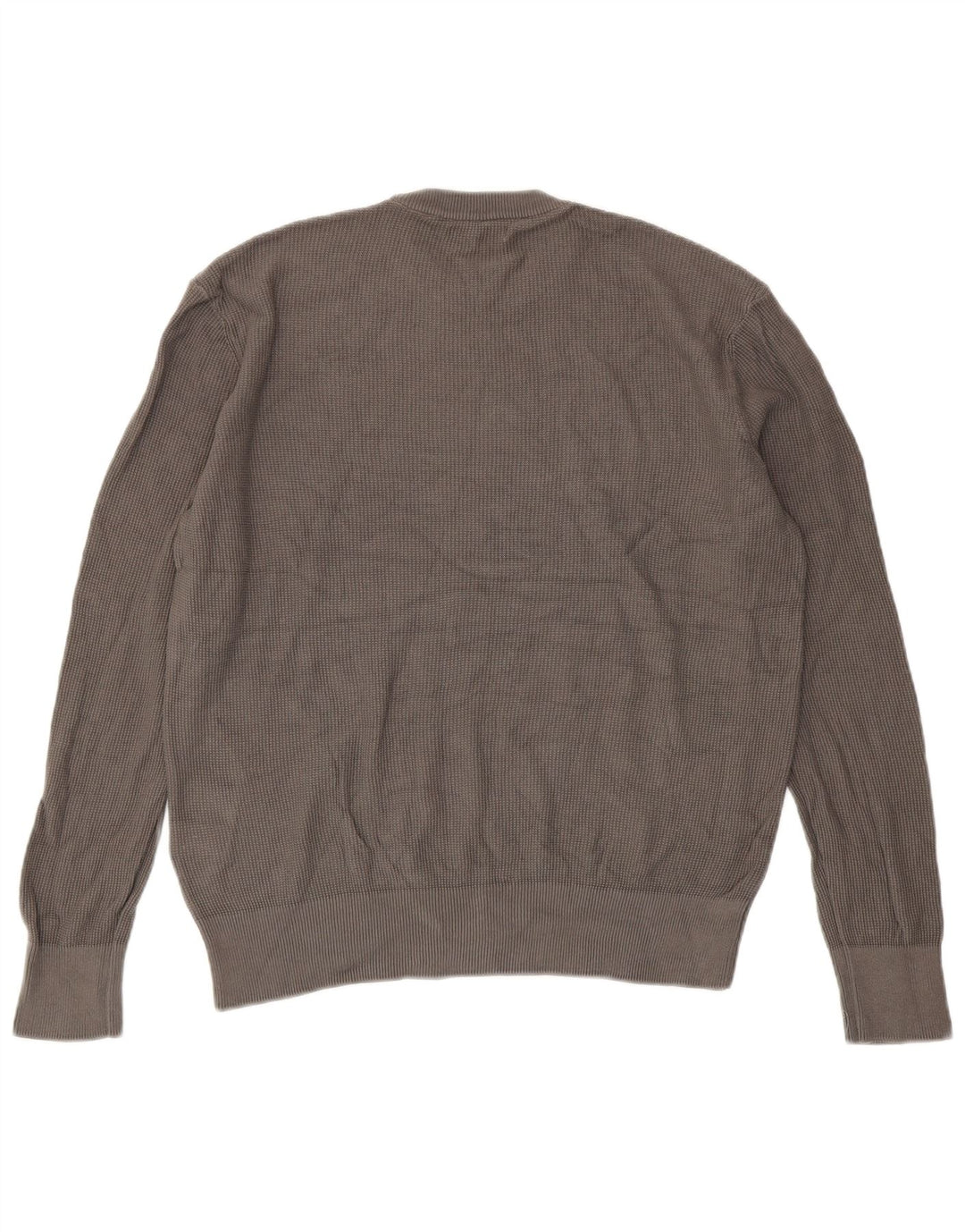 Maglione maglione girocollo da uomo Zara in cotone grigio medio