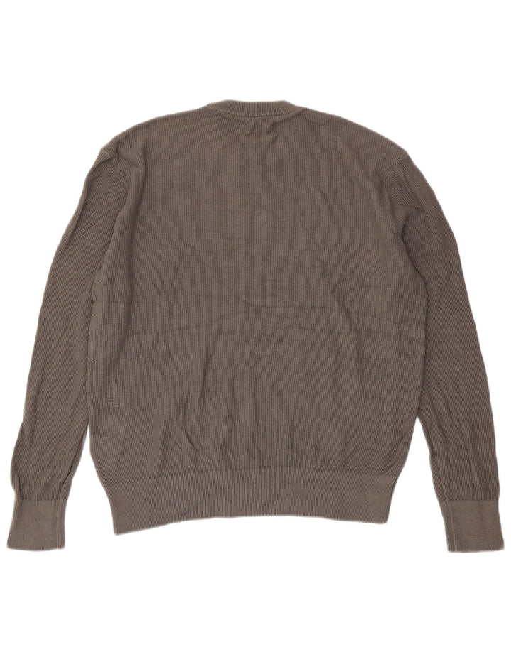 Maglione maglione girocollo da uomo Zara in cotone grigio medio