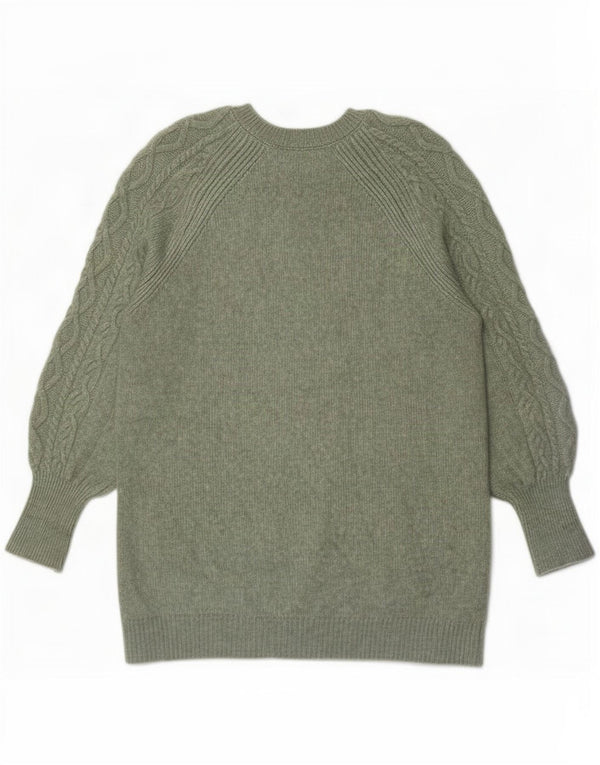 Maglione maglione oversize con scollo a barca da donna Marks & Spencer UK 10 piccolo verde