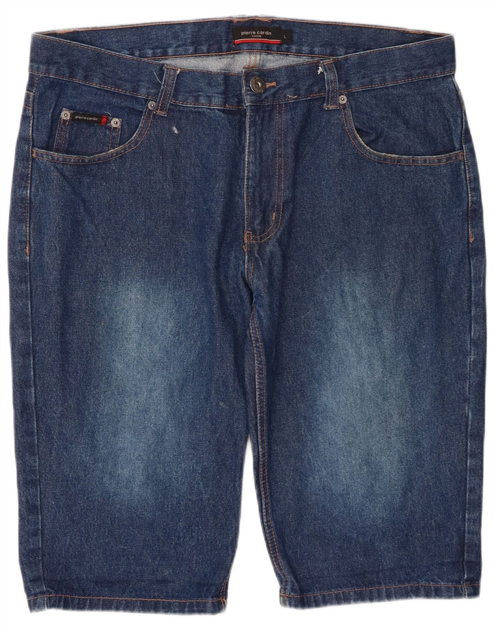 Pantaloncini di jeans da uomo Pierre Cardin grandi W36 cotone blu