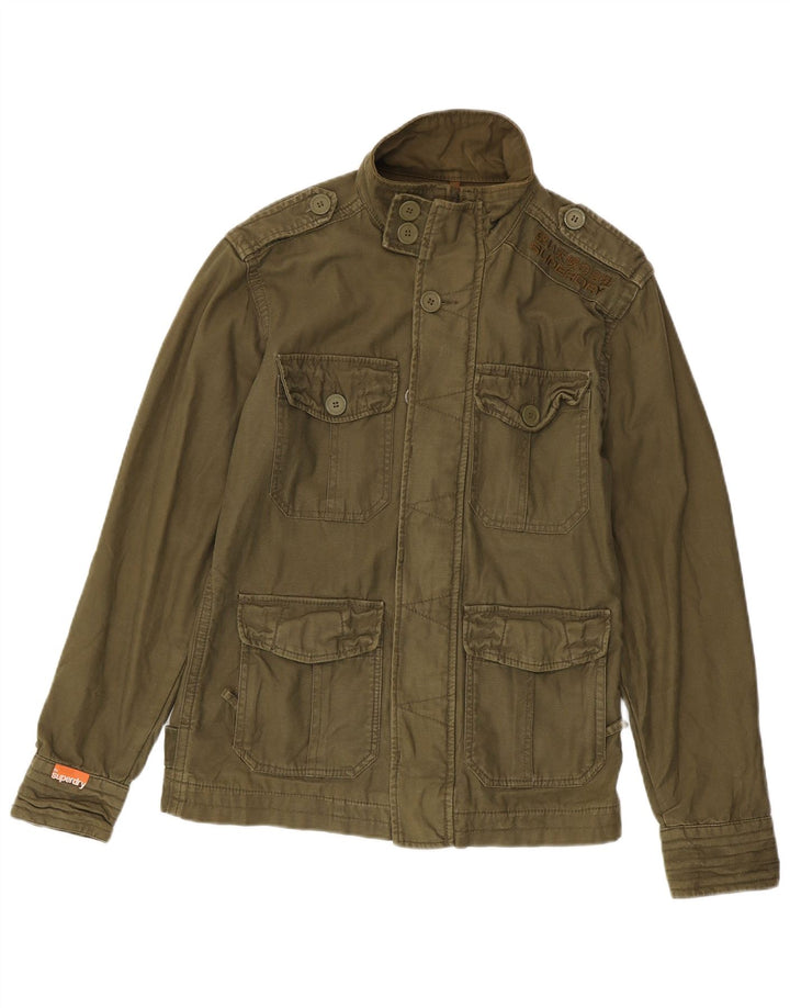 Giacca militare da uomo Superdry UK 38 cotone kaki medio