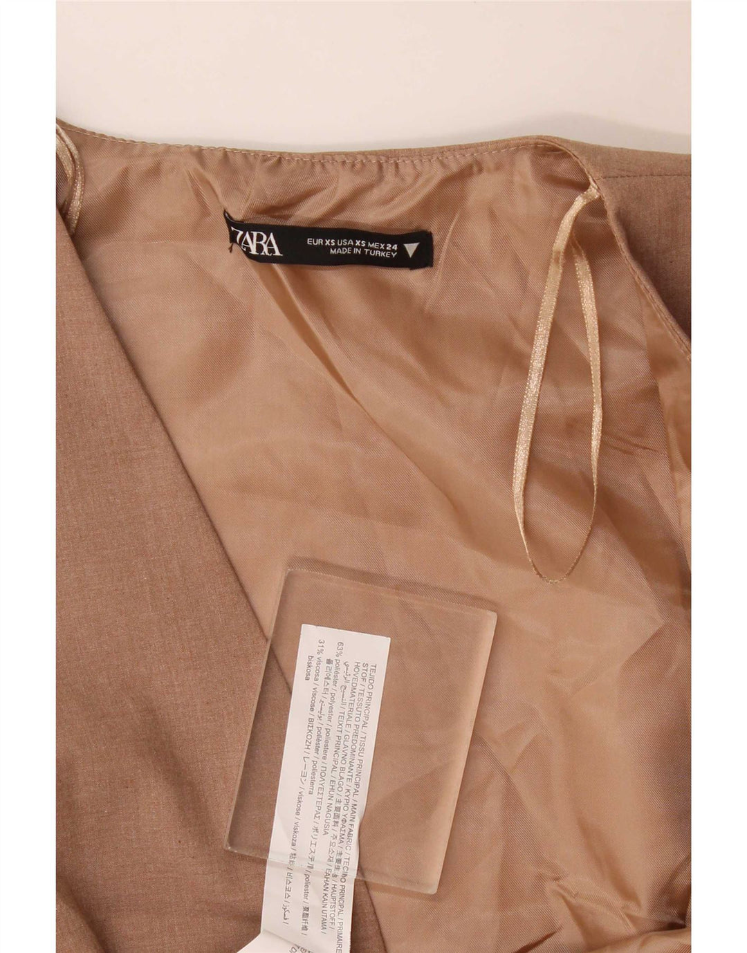 Gilet OPEN da donna Zara UK 4 XS Poliestere beige
