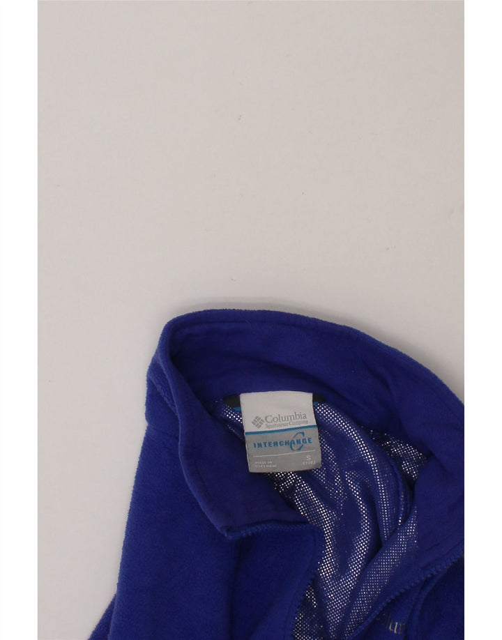 COLUMBIA Boys Fleece Jacket 7-8 Years Small  Blue Polyester Vintage Columbia and Second-Hand Columbia from Messina Hembry 