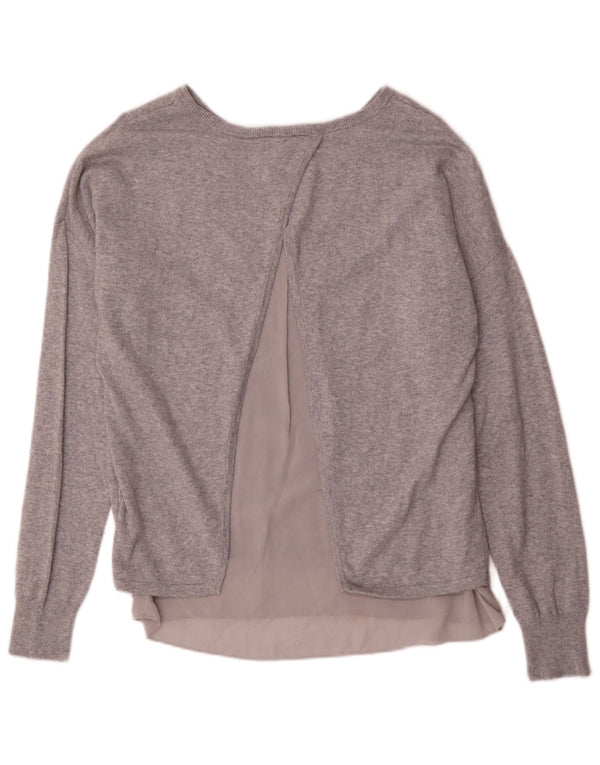 MARKS & SPENCER Maglione da donna con scollo a barca UK 12 Grigio medio