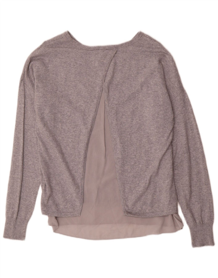 MARKS & SPENCER Maglione da donna con scollo a barca UK 12 Grigio medio