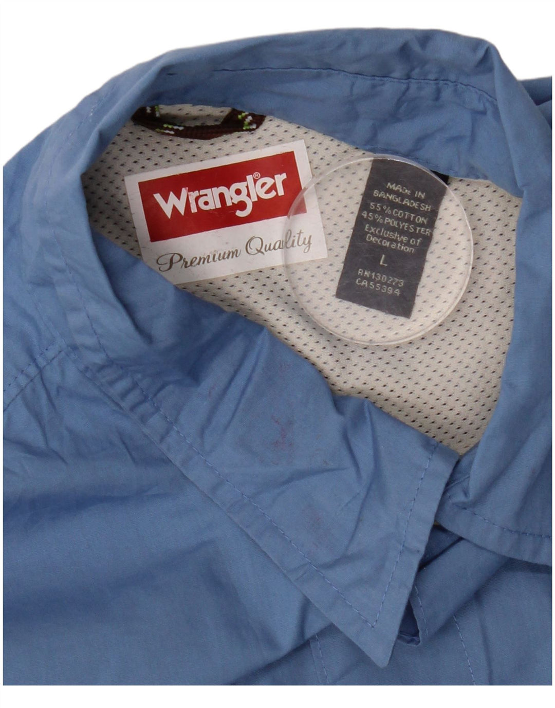 Camicia da uomo Wrangler grande in cotone blu