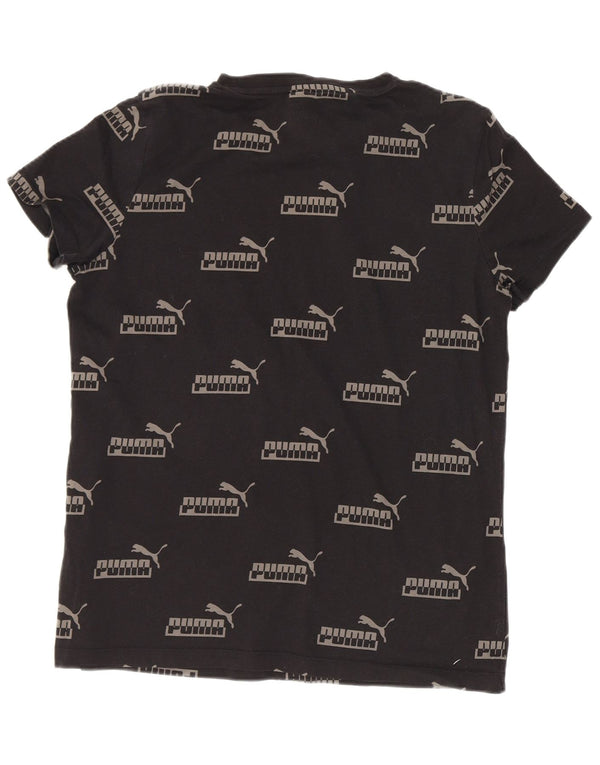 T-shirt grafica da uomo Puma Top in cotone nero medio