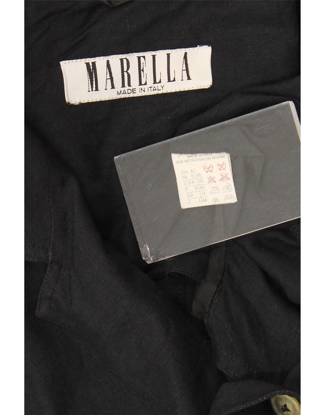 Giacca blazer da donna a 1 bottone Marella UK 14 grande viscosa nera