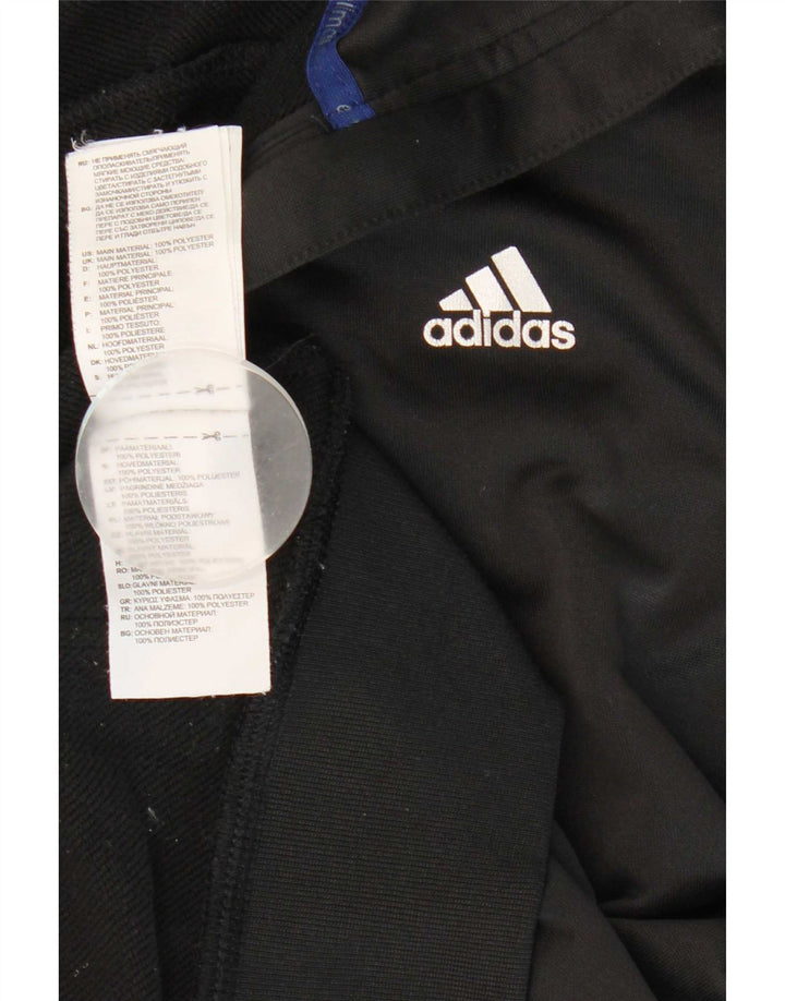 Maglione con cappuccio e zip Adidas Climalite da uomo, poliestere color block medio nero
