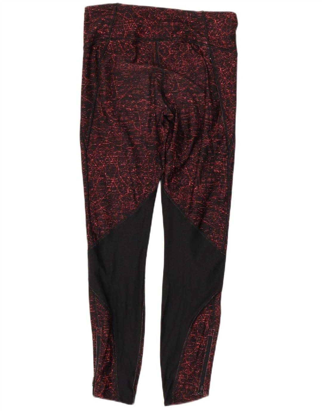 UNDER ARMOUR Leggings Heat Gear da donna UK 12 Colorblock medio bordeaux
