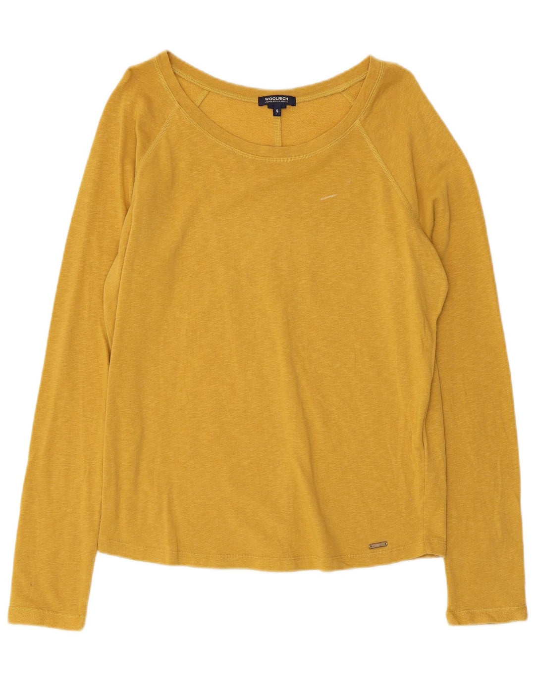 Woolrich Top oversize da donna a maniche lunghe UK 10 piccolo cotone giallo