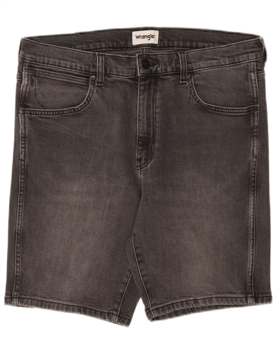 Pantaloncini di jeans vestibilità regolare da uomo Wrangler W34 grande cotone grigio