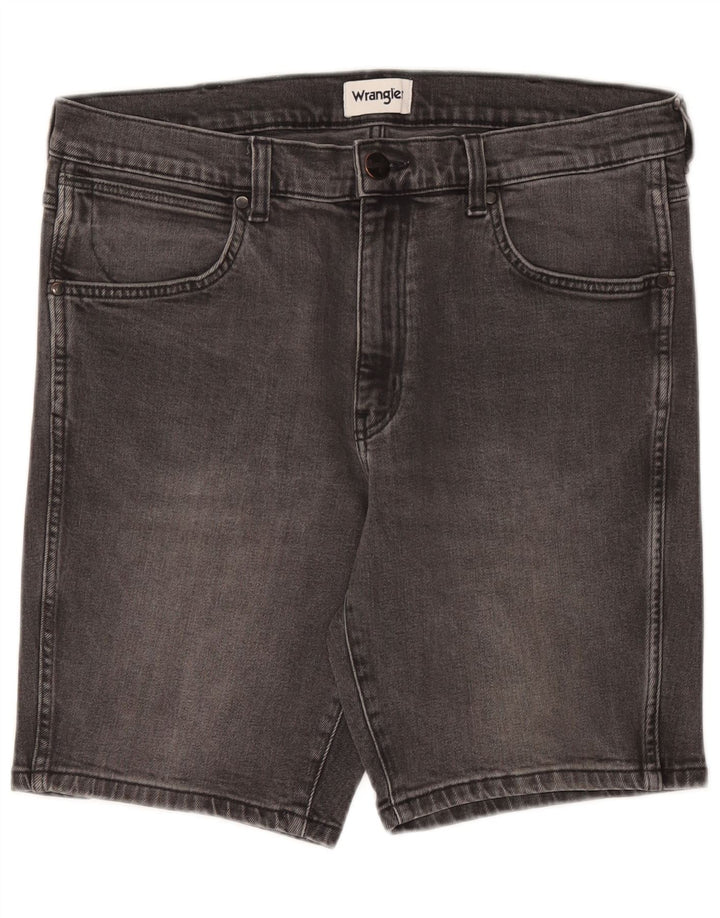Pantaloncini di jeans vestibilità regolare da uomo Wrangler W34 grande cotone grigio