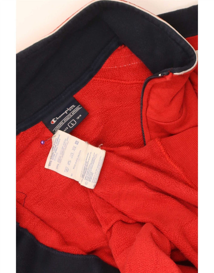 Giacca da tuta da uomo Champion, taglia grande, in cotone color block rosso