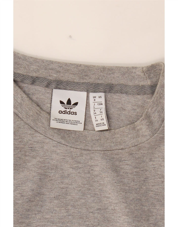 ADIDAS Womens Top Long Sleeve UK 8 Small Grey Cotton Vintage Adidas and Second-Hand Adidas from Messina Hembry 