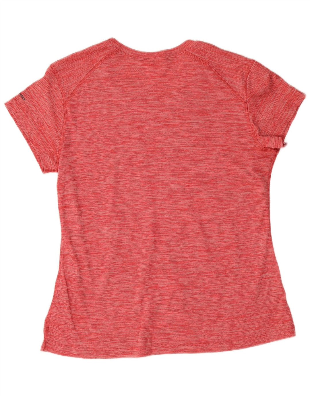 Maglietta da donna Columbia UK 14 grande poliestere chiazzato rosso