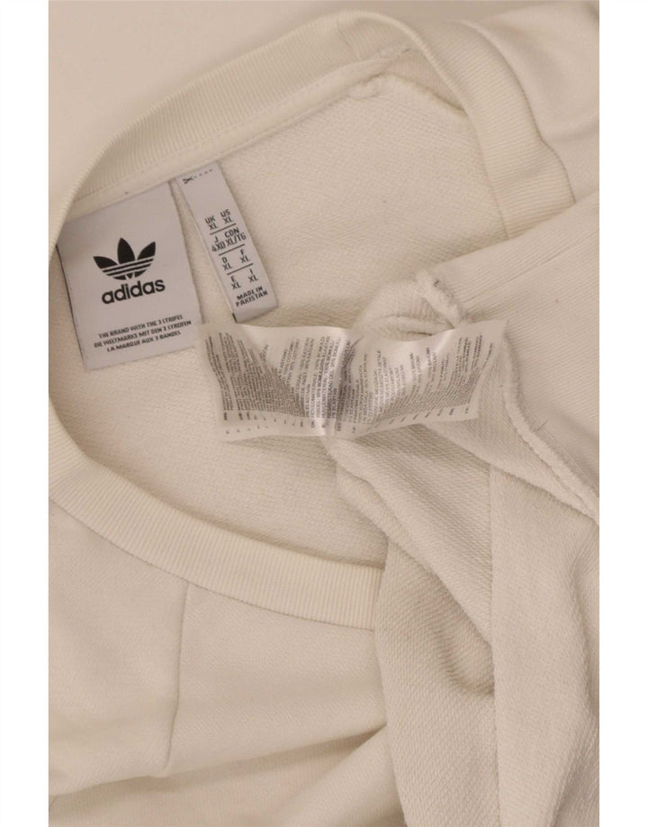 Felpa Adidas Uomo Maglione XL Cotone Bianco