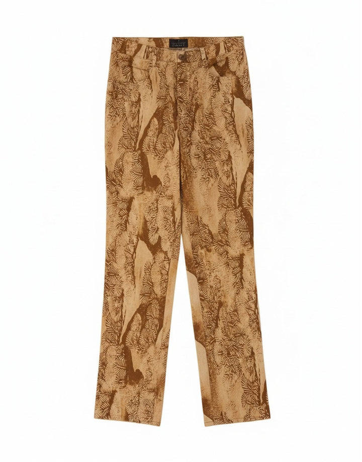 Pantaloni Casual Dritti Donna Trussardi Fantasia Astratta W32 L33 Beige