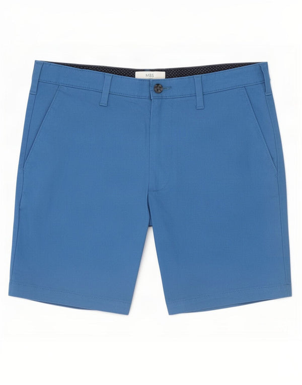 Pantaloncini chino da uomo Marks & Spencer W32 cotone blu medio