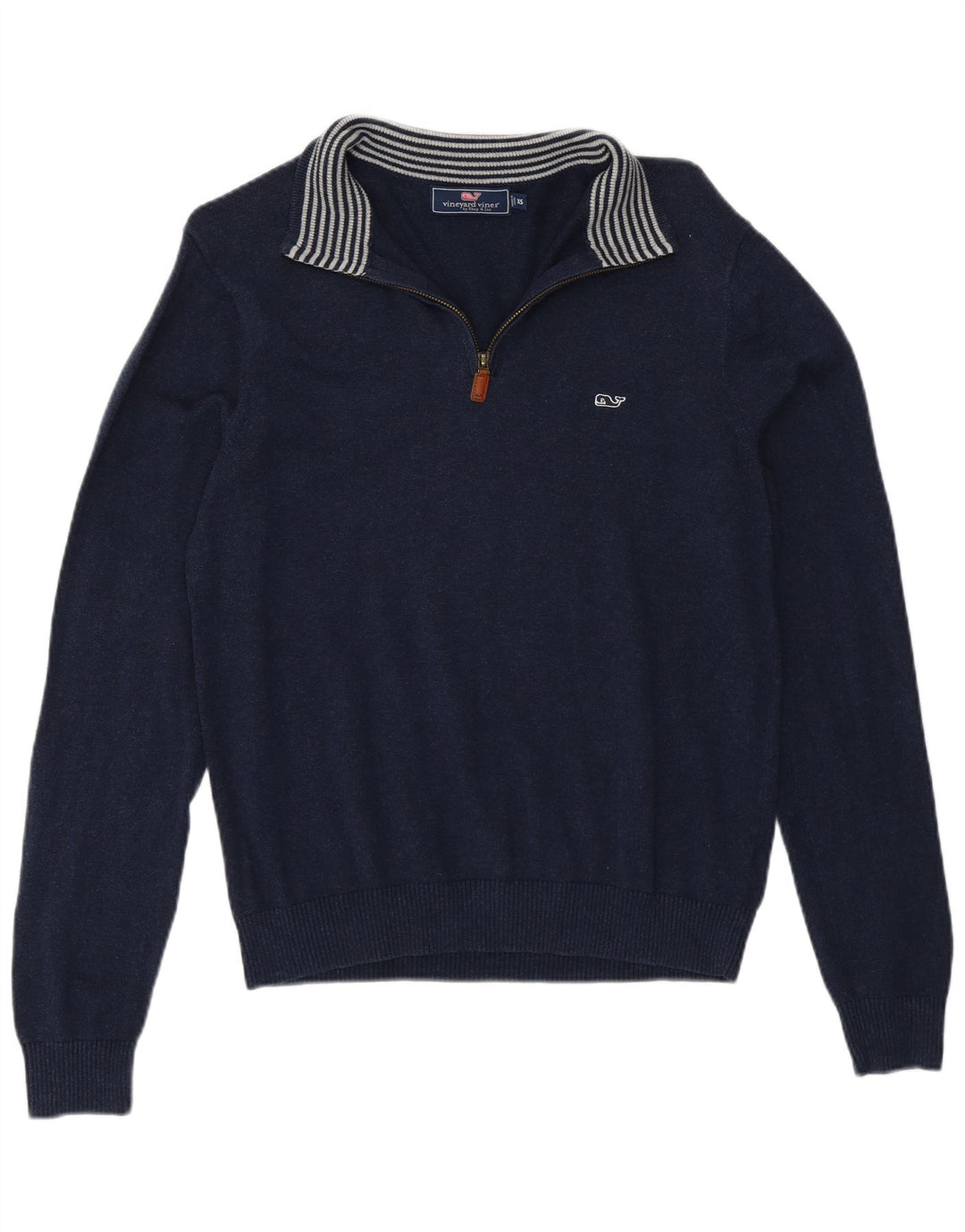 Maglione da uomo con collo con zip Vineyard Vines XS in cotone blu navy