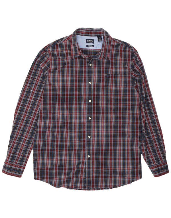 Camicia da uomo CHAPS Easy Care 2XL Blu navy a quadri