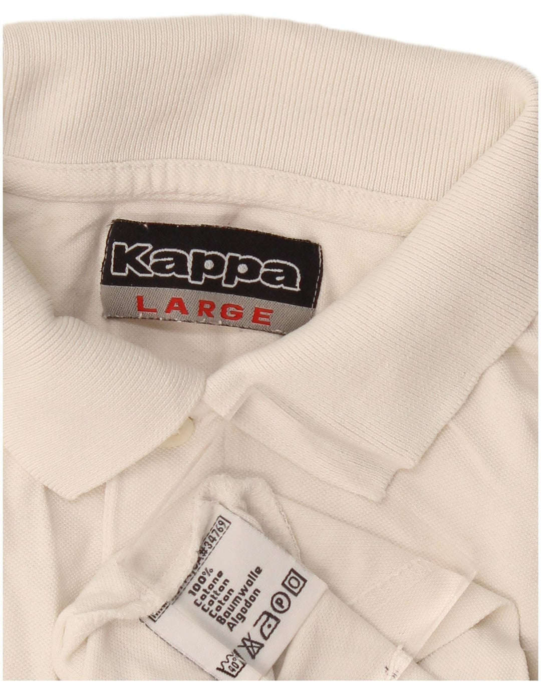 Polo Kappa Uomo Large Bianca In Cotone