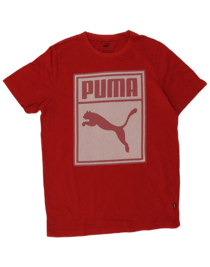T-shirt grafica da uomo Puma Top Small in cotone rosso