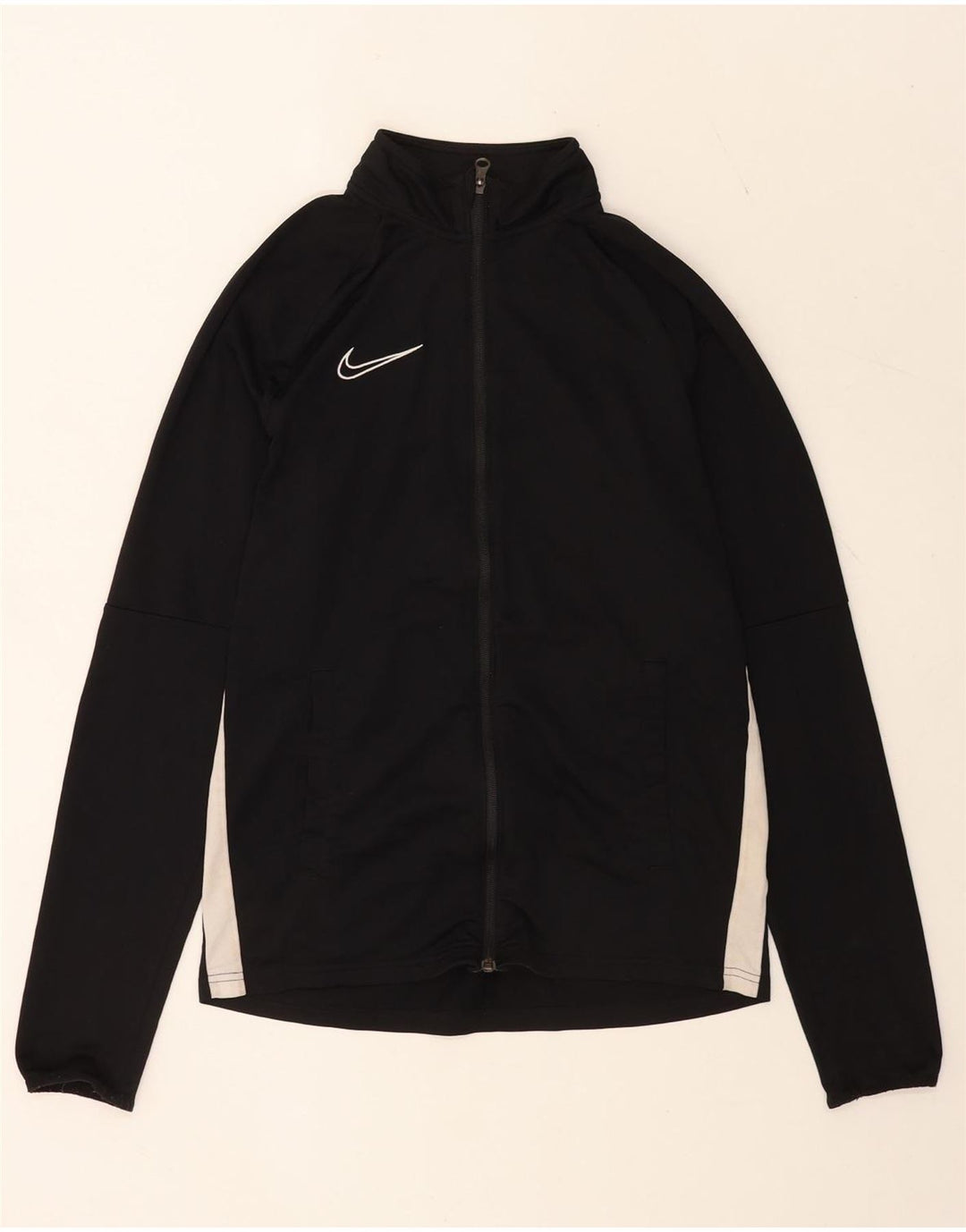 Giacca da tuta da uomo Nike Dri Fit, giacca in poliestere color block medio nero