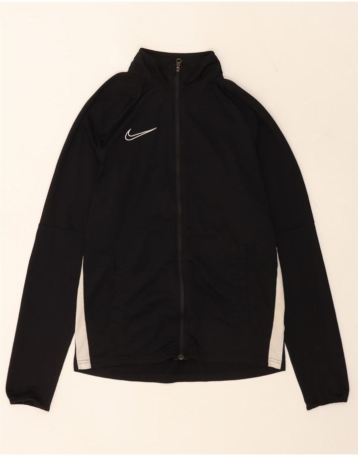 Giacca da tuta da uomo Nike Dri Fit, giacca in poliestere color block medio nero