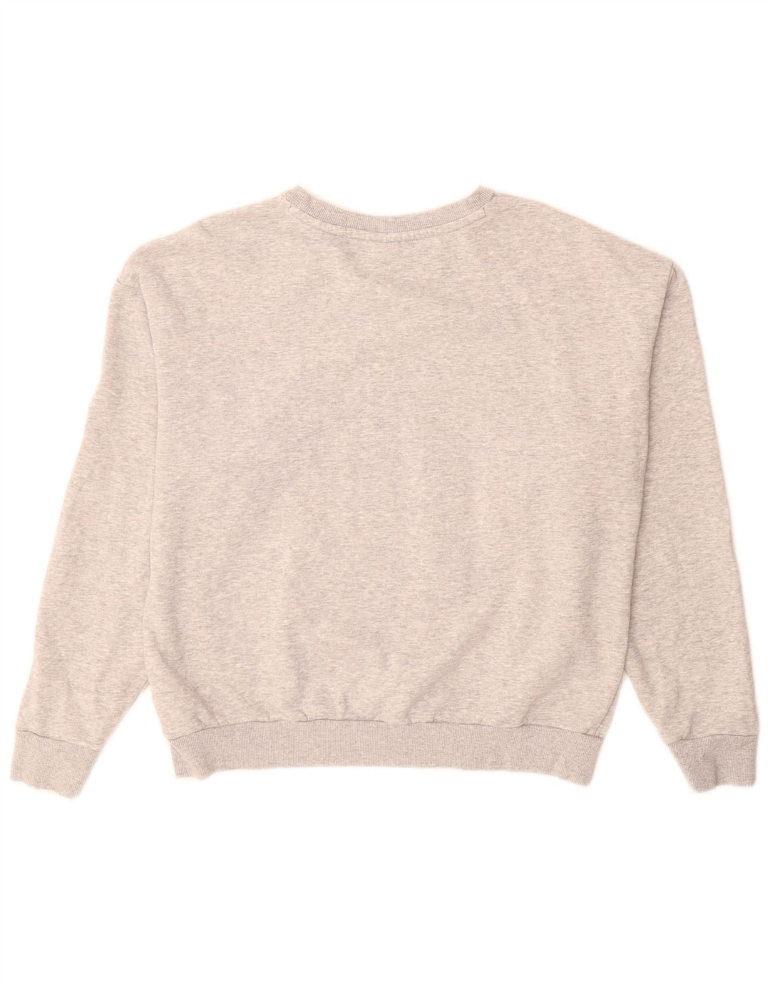 Felpa con grafica PUMA da donna, maglione UK 14, cotone screziato grigio medio