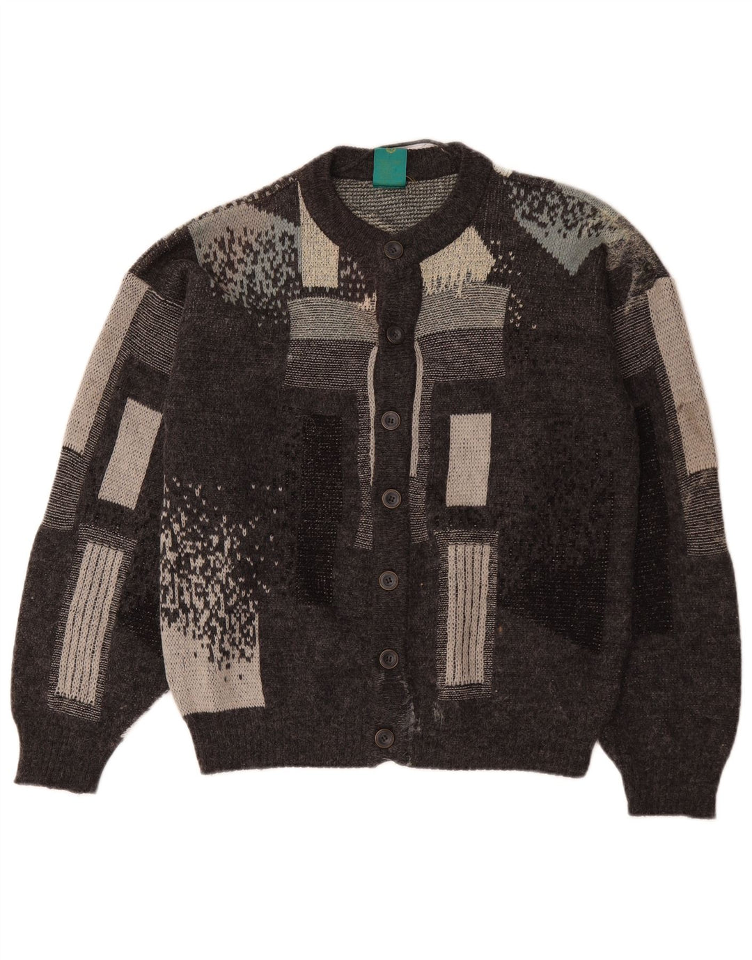 Maglione cardigan da uomo Canda piccolo acrilico geometrico grigio