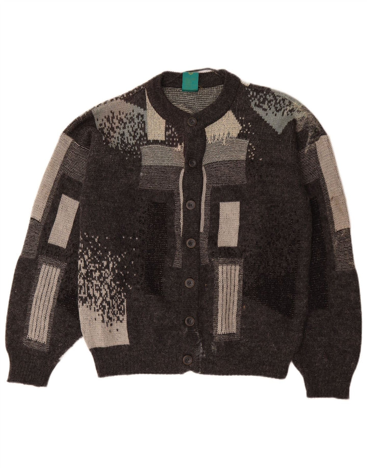 Maglione cardigan da uomo Canda piccolo acrilico geometrico grigio