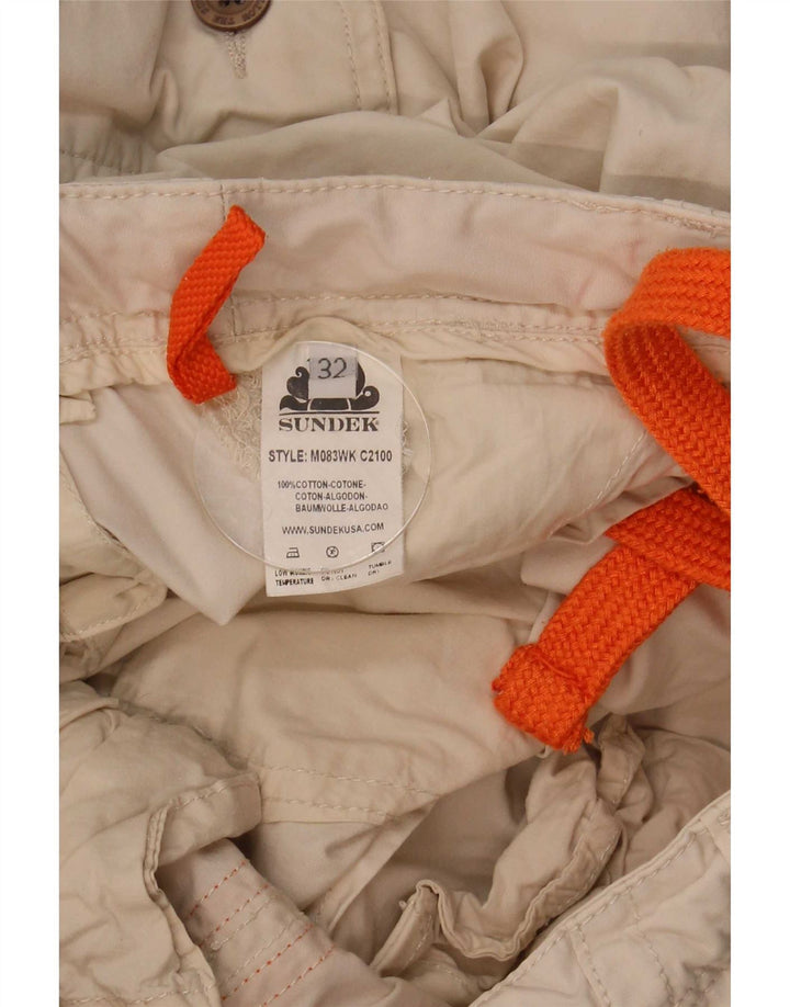 Pantaloncini cargo da uomo Sundek W32 cotone bianco sporco medio