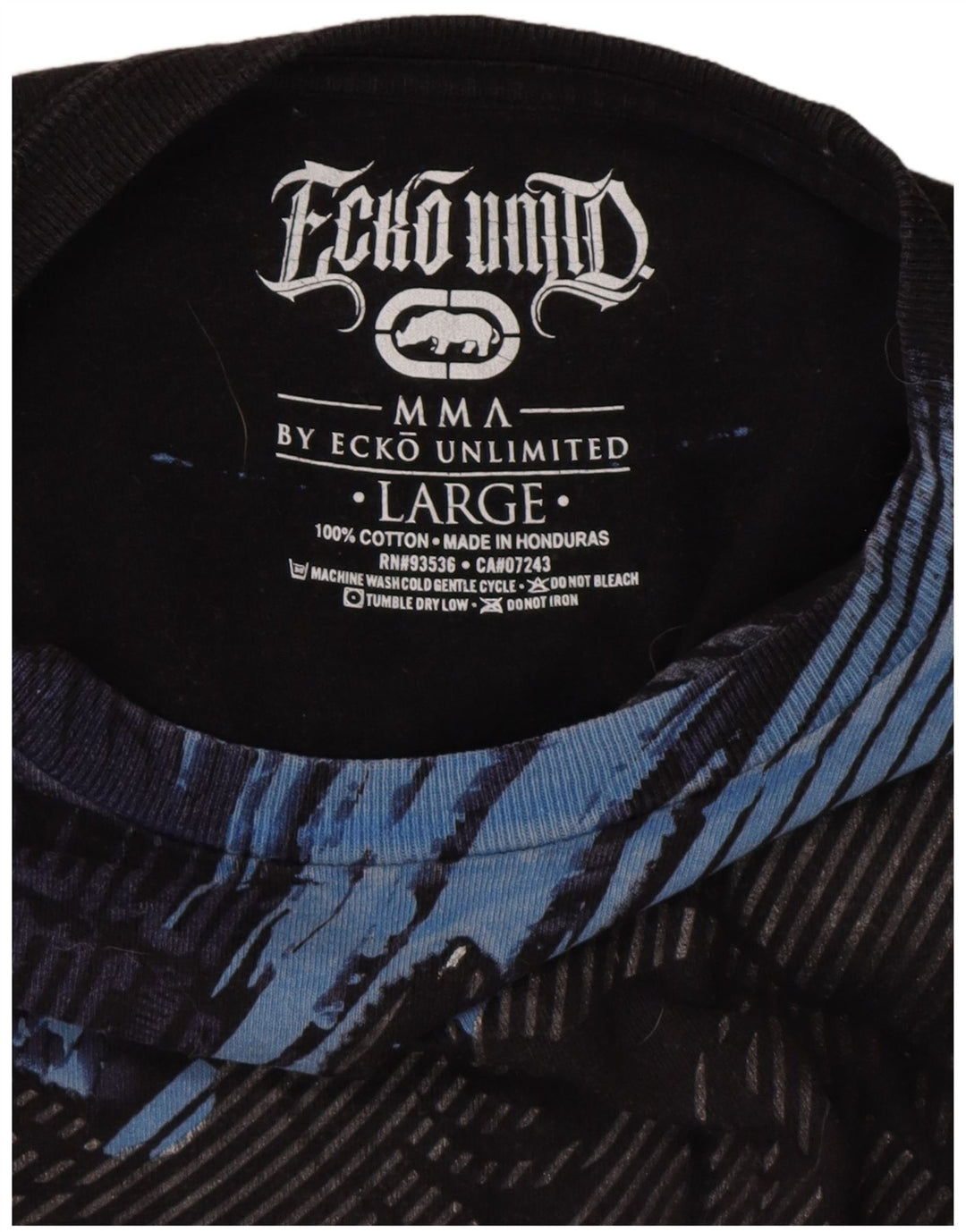 T-shirt grafica da uomo Ecko Unltd Top grande in cotone nero