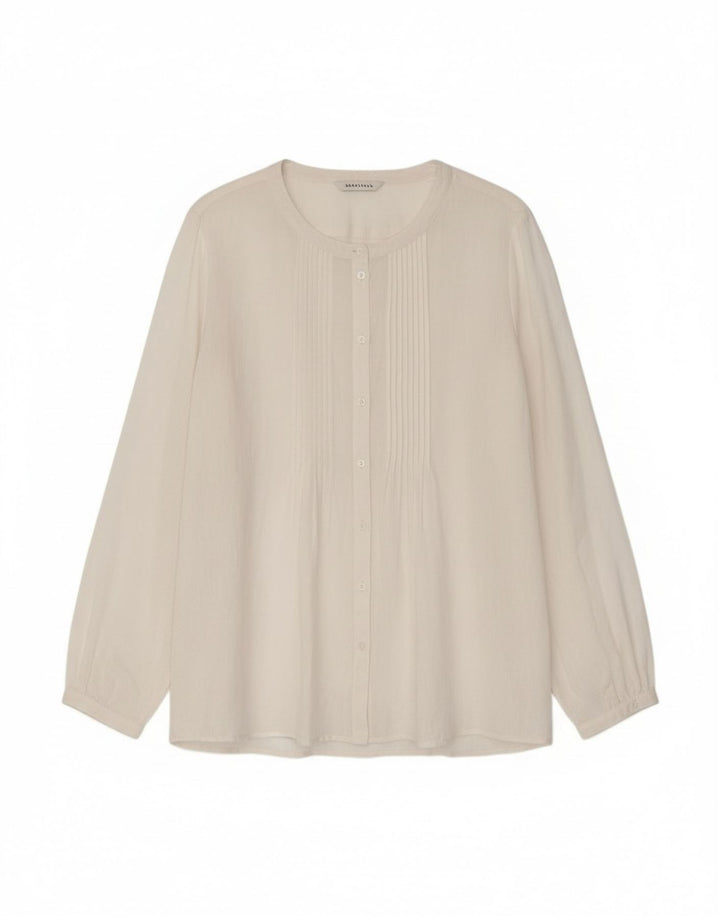 Camicetta camicia oversize da donna Marella UK 10 piccola lino bianco