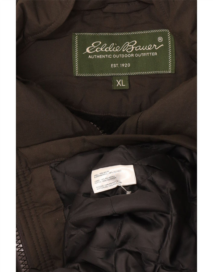 EDDIE BAUER Giacca imbottita da uomo UK 42 XL Nylon grigio