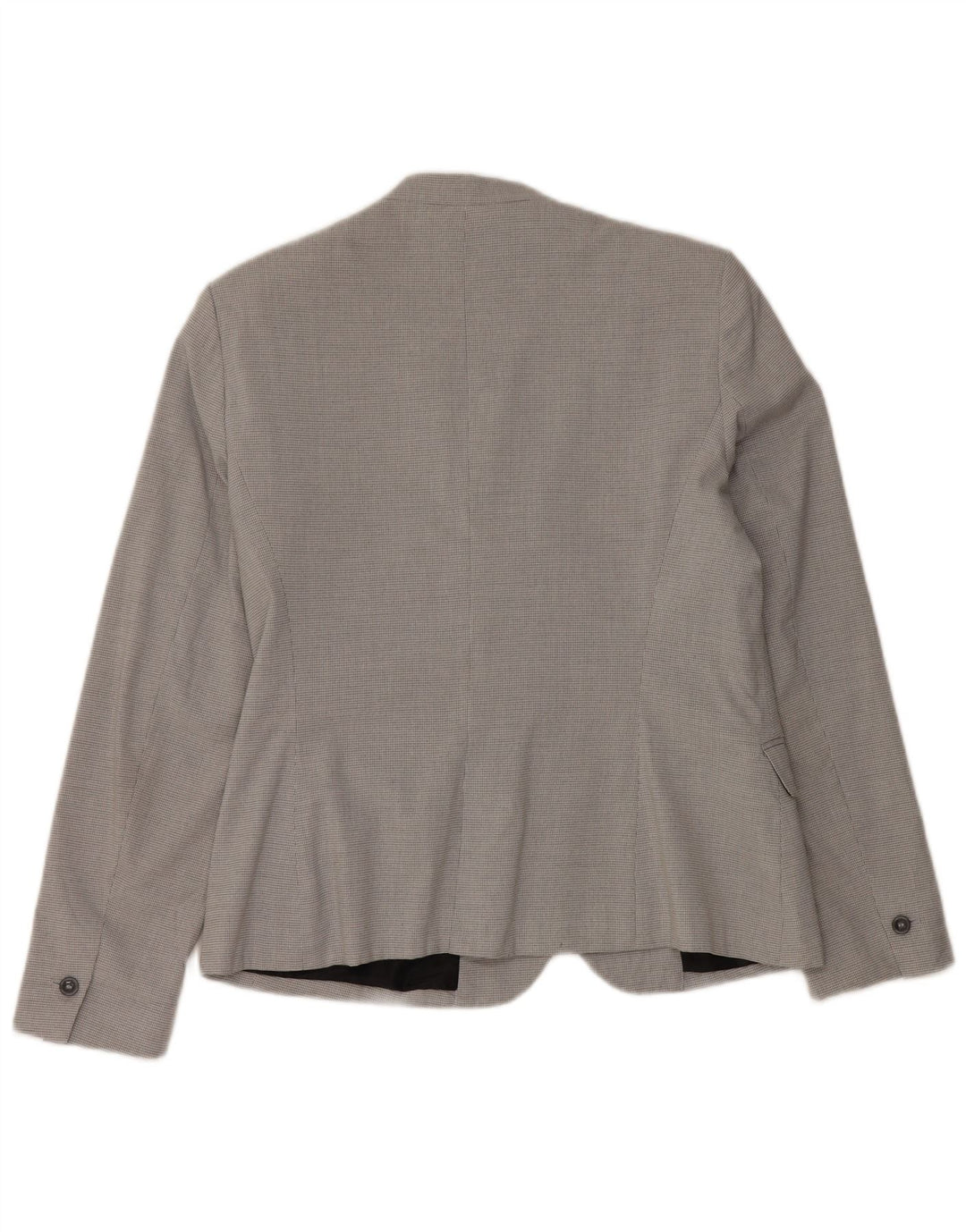 ZARA Womens 1 Button Blazer Jacket EU 42 Large Grey Houndstooth Polyester