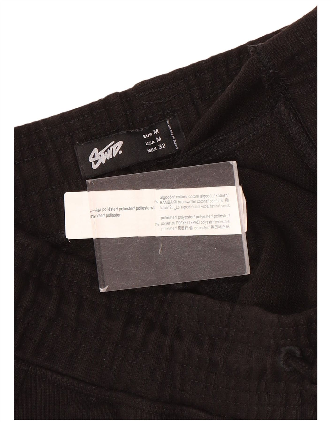 Pantaloncini sportivi da uomo Pull & Bear medio cotone nero
