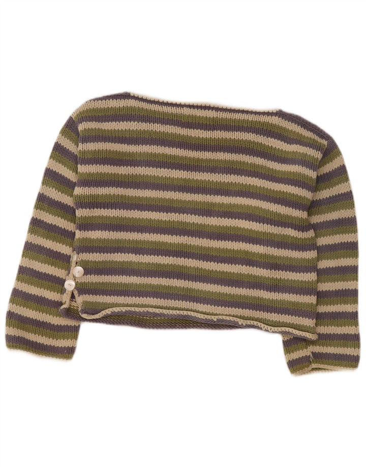 PURE Maglione da donna con scollo a barca vestibilità ampia UK 10 piccolo multicolore