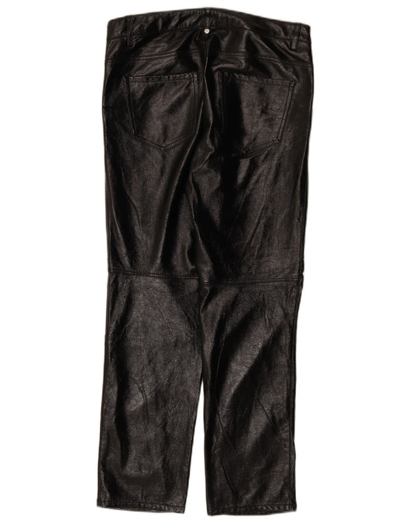 Pantaloni dritti in ecopelle da donna Zara piccoli W26 L27 neri