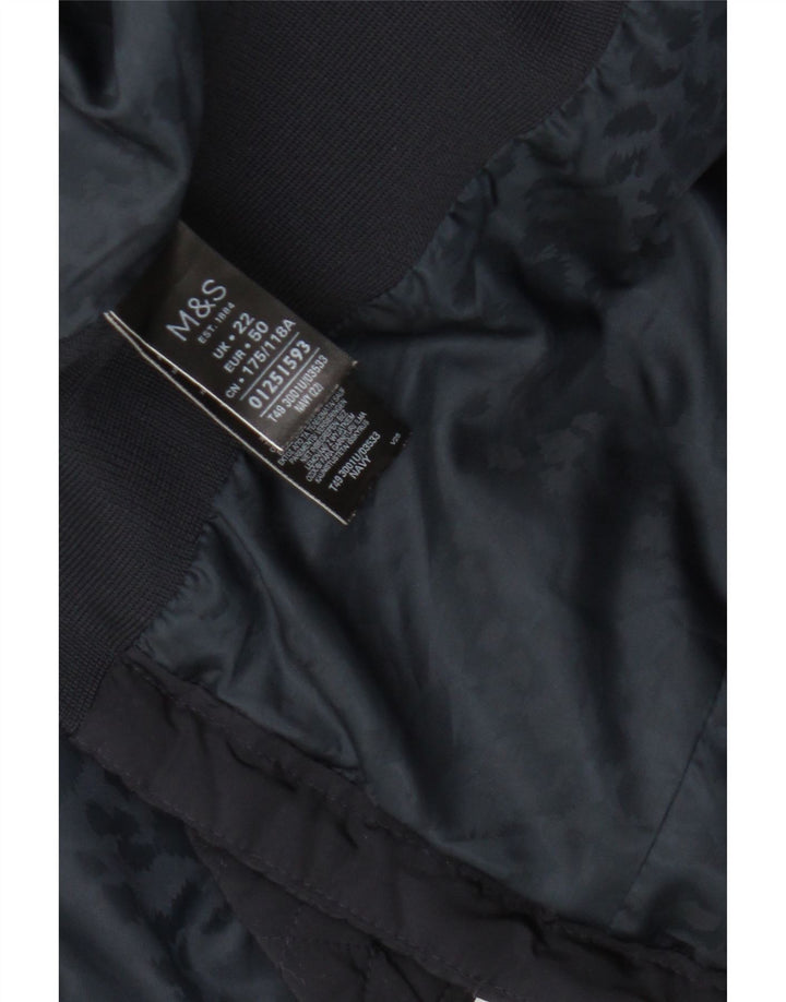 Giacca trapuntata da donna Marks & Spencer UK 22 3XL poliestere blu navy