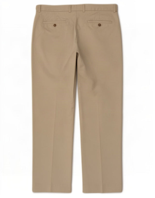 Pantaloni da abito dritti da uomo Marks & Spencer W34 L29 cotone beige