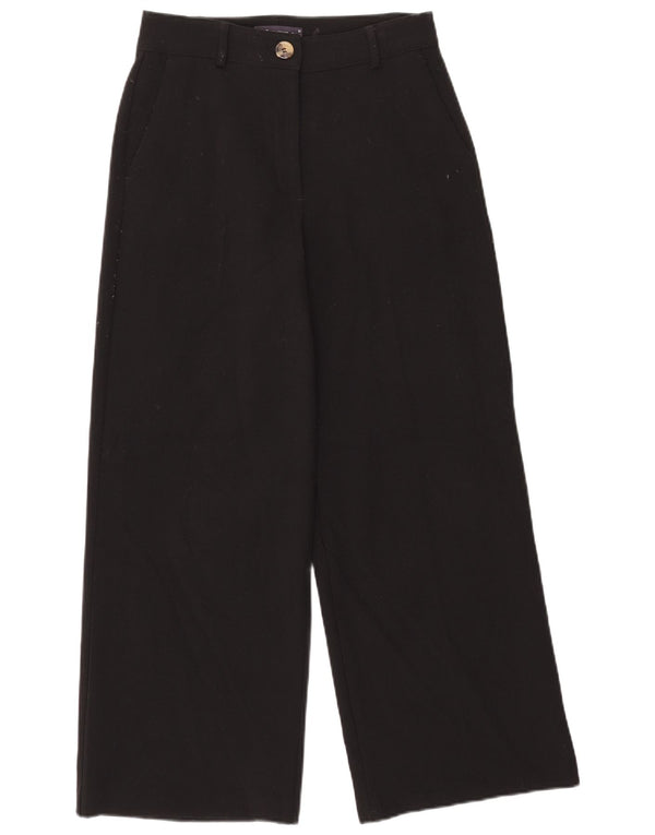 Pantaloni casual a vita alta da donna Marks & Spencer UK 10 piccoli W27 L28 neri